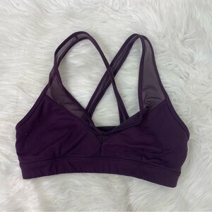 ALO Yoga Deep Purple Sports Bra Mesh Size Medium
